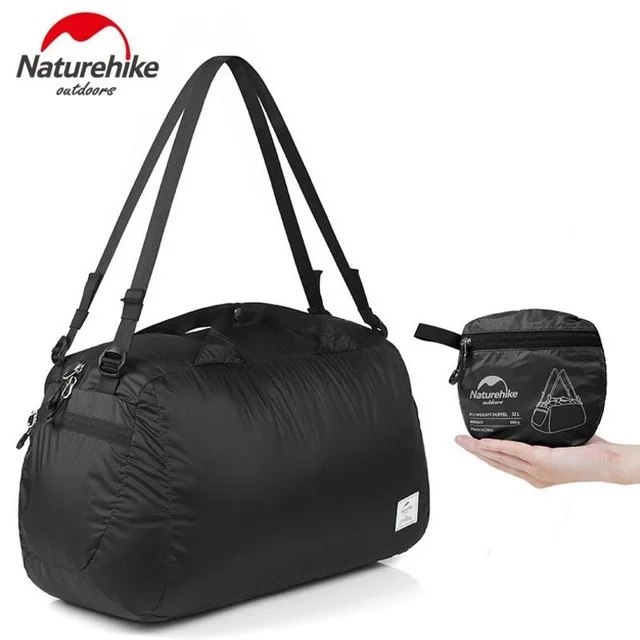 Naturehike 32L Сверхлегкий складной 20D Силиконовый водонепроницаемый мешок дорожные сумки Кемпинг унисекс сумка на плечо открытый туристический рюкзак - Цвет: Black