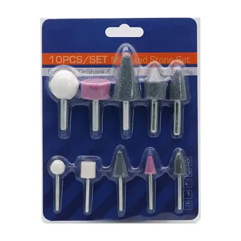 

2019 hot 10PC set 46-Grid 1/4&1/8-Shank grinding head with handle grinding wheel ceramic nail polishing head