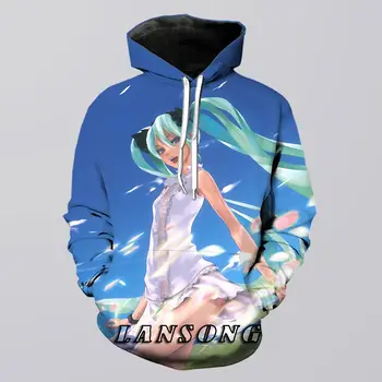 

anime hatsune miku hoodie men women 3d print sweatshirt harajuku funny casual shorts streetwear hip hop pants pullover jacket