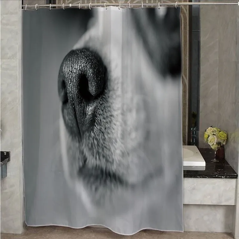 Современные декоративные занавески для ванной комнаты с принтом животных, Симпатичные кошки и собаки, узоры для ванной, прочная водонепроницаемая ткань 180x180 см