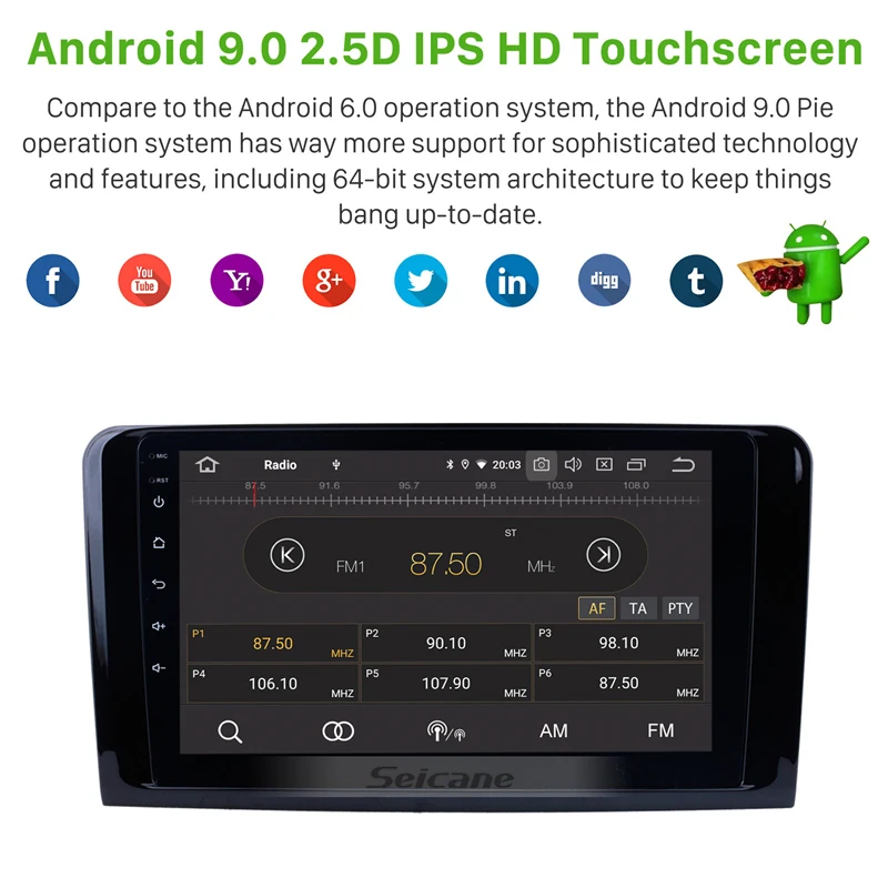 Discount Seicane Android 9.0 IPS for 2005-2012 Mercedes Benz GL Class X164 GL350 GL420 GL450 GL500/ML CLASS W164 radio Car Unit Player 5