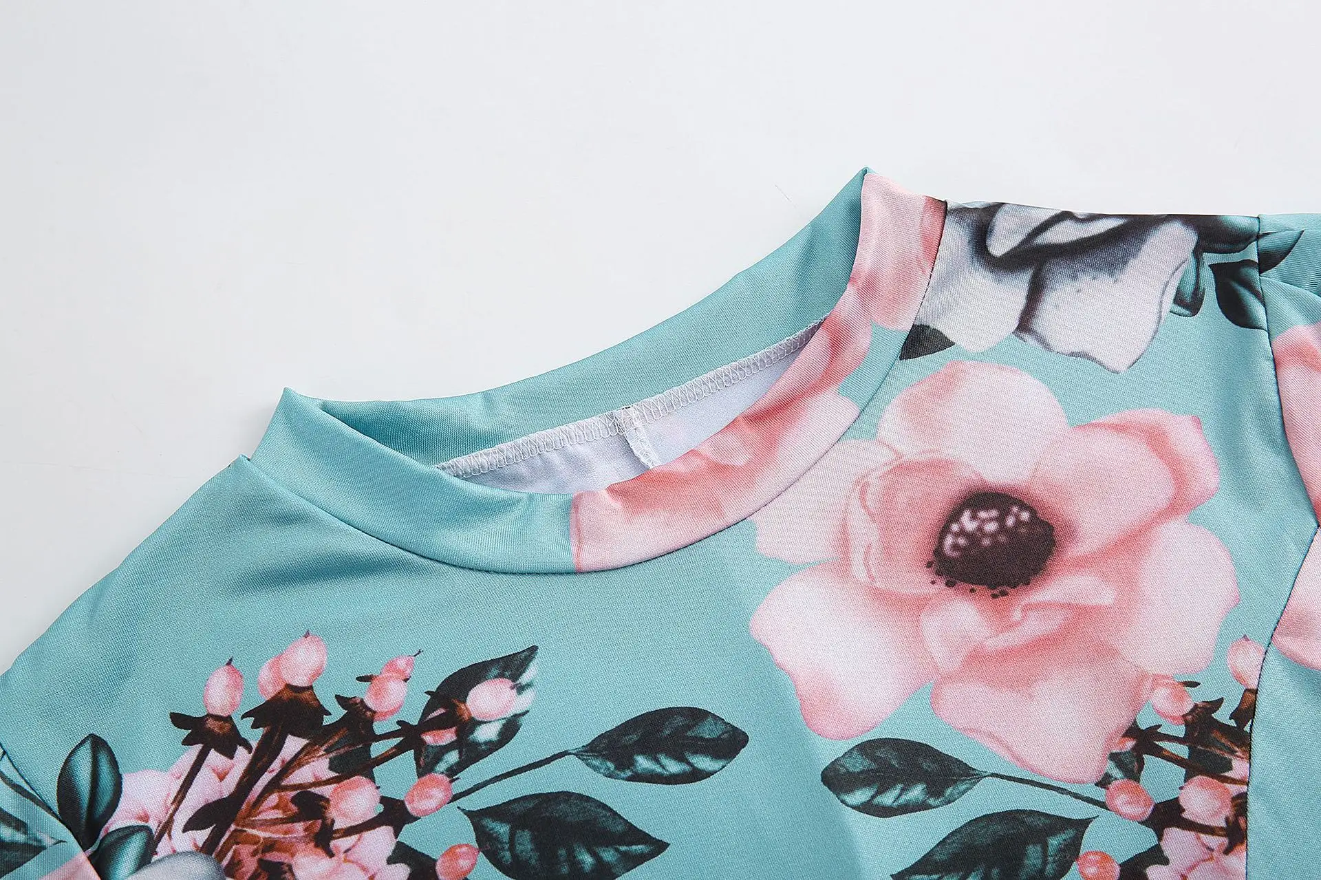 Women Summer Dress 2020 Casual Short Sleeve Long Dress Boho Floral Print Maxi Dress Turtleneck Bandage Elegant Dresses Vestido