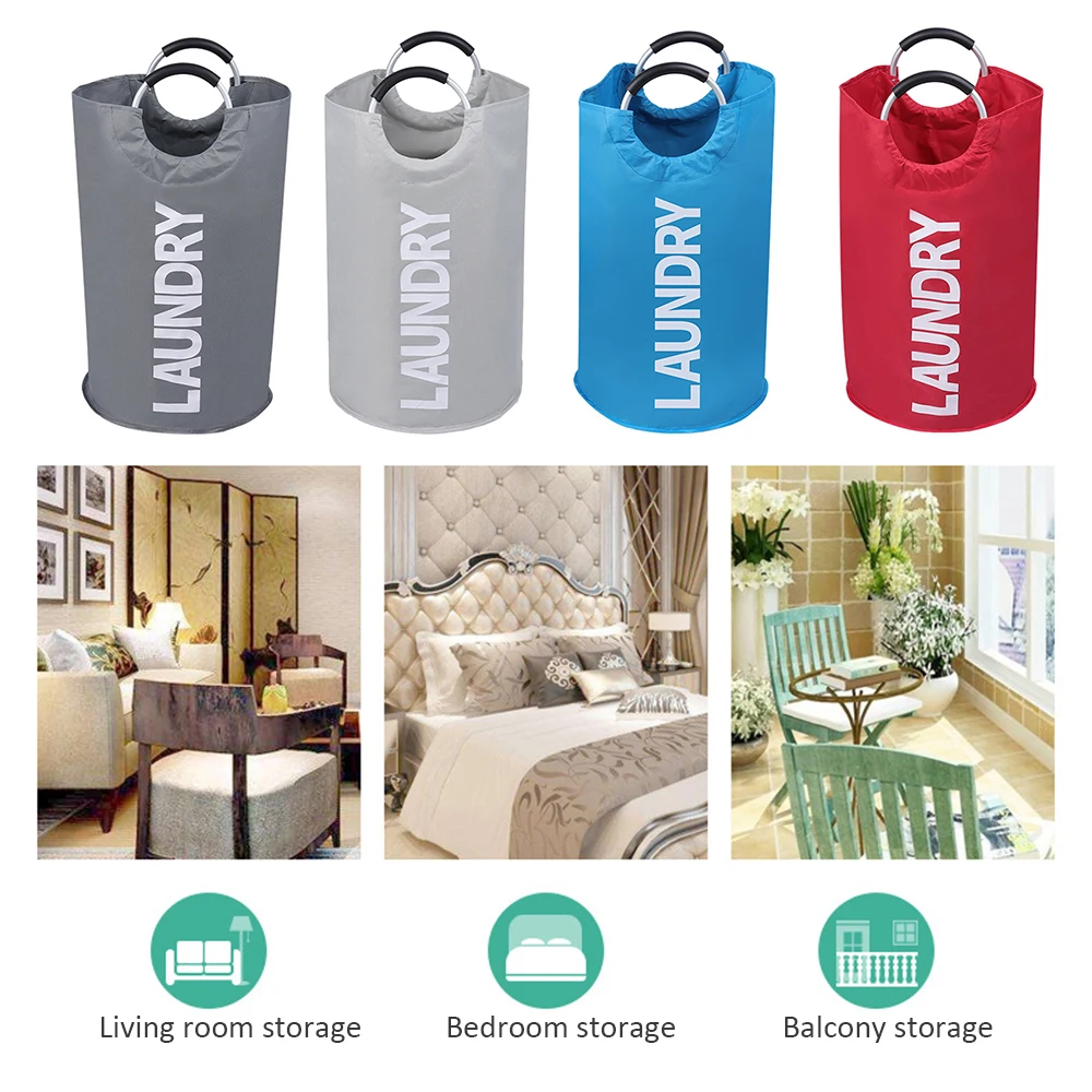 

Collapsible Large Laundry Baskets Waterproof Oxford Cloth Laundry Bags With Handles Multi-functional Home Clothes Storage Basket