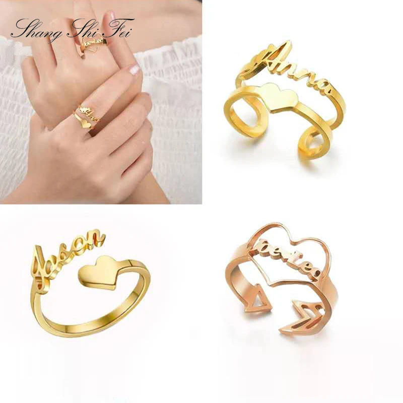 Anillo personalizado con dos nombres, con nombre de madre e hija, bebés