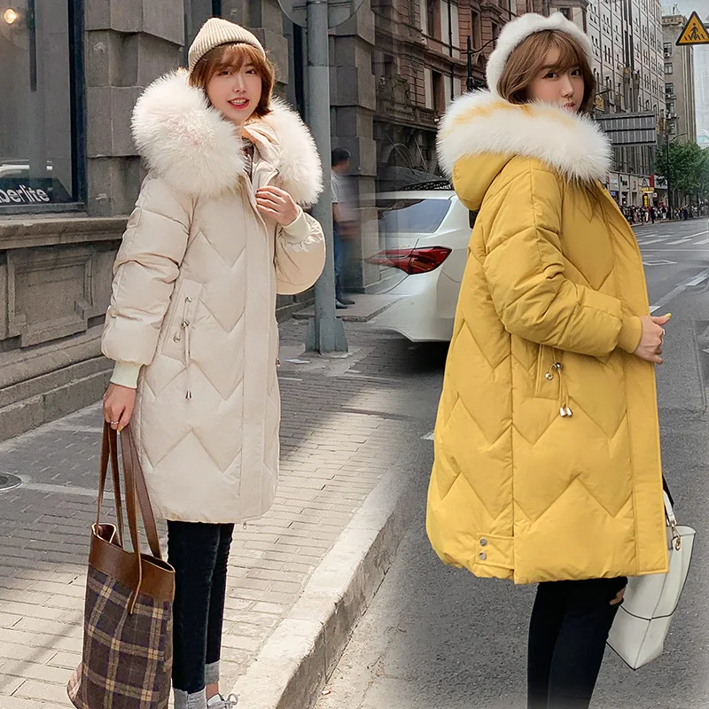 

Cotton Coat Women's 2019 New Style Winter Korean-style Loose-Fit Mid-length Cotton-padded Clothes Fashion Thick down Feather Cot