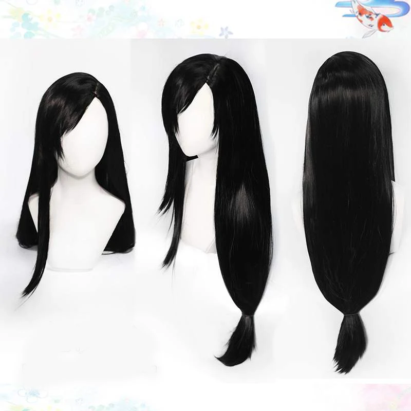 

Final Fantasy FF7 Wigs Tifa Lockhart Wig 100cm Black Straight Side Parting Styled Synthetic Hair Cosplay Wig + Wig Cap