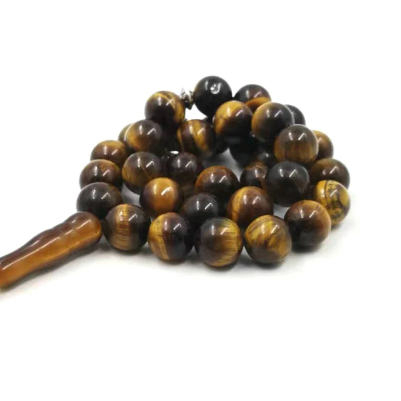 Натуральный тигровый глаз tasbih мусульманский человек misbaha молитвенные бусы 33 66 99 бусины Арабский Мода четки
