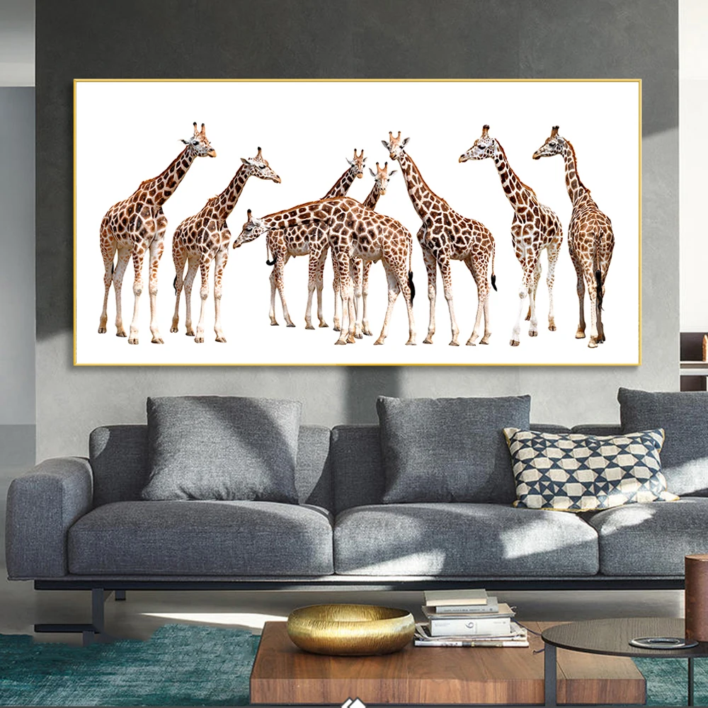 

African Wild Giraffes Canvas Art Posters And Prints Modern Animals Canvas Paintings On the Wall Art Pictures For Living Room
