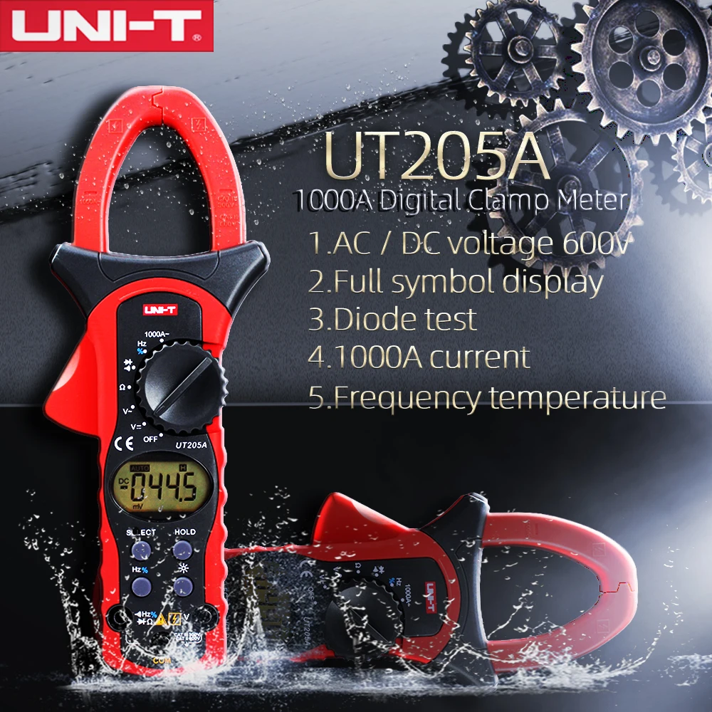 UNI T UT205A UT206A Автоматический диапазон 1000A цифровой клещи многометровый диод