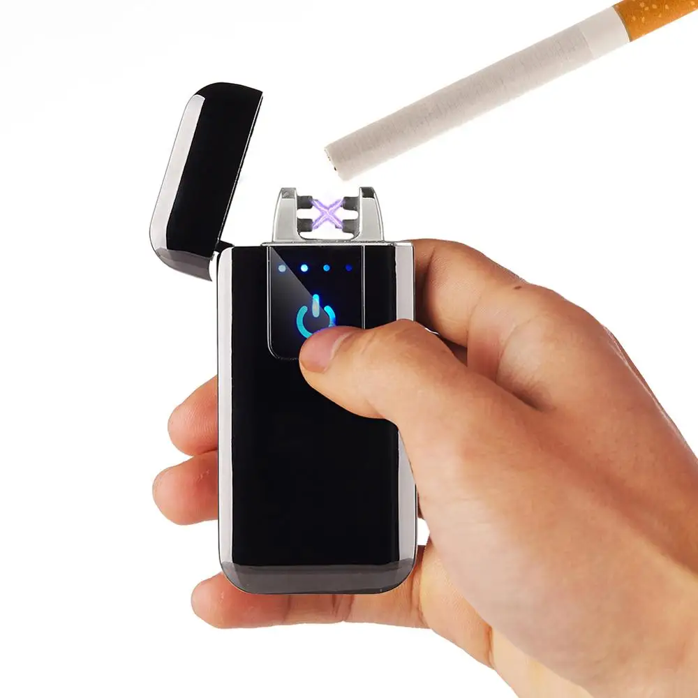 Плазменная USB Зажигалка сенсорный переключатель сигарет Зажигалка для курения Электронная зажигалка Супер тонкая Зажигалка гаджеты для мужчин