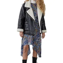 Зимнее пальто, модное, новое, повседневное, утолщенное, теплое, мотоциклетная куртка, для женщин, свободное, пилот, искусственная кожа, куртка, качество, дикие парки для женщин, Z300