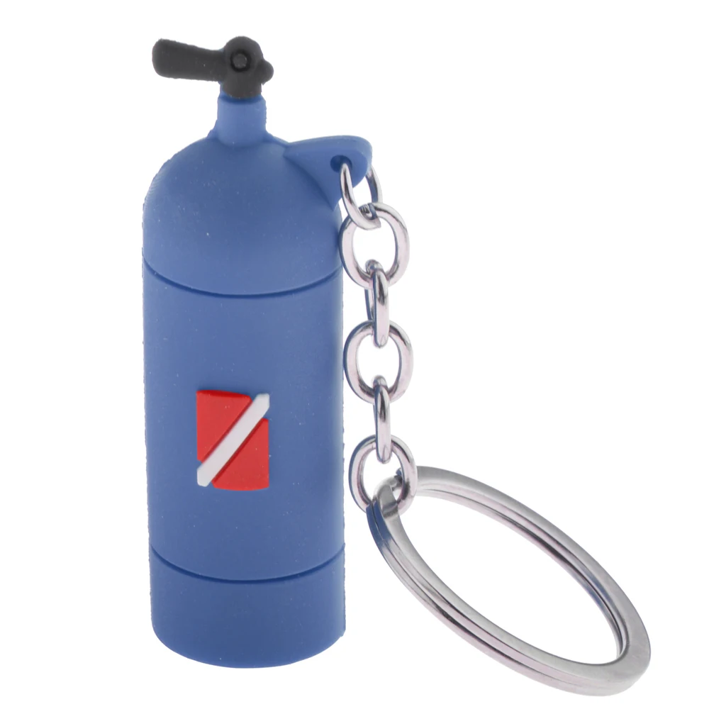 Mini Scuba Diving Tank Keychain with O-Rings Silicone Key Chain for Women and Men