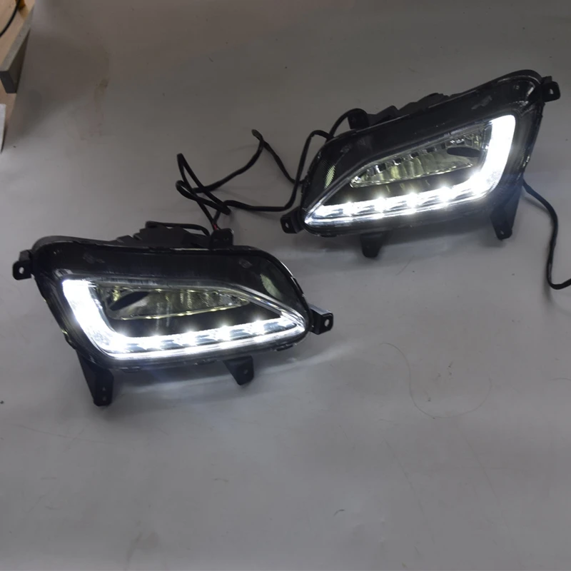 СВЕТОДИОДНЫЙ DRL Дневной светильник противотуманная фара автомобиля 12V для бега светильник s для hyundai Tucson