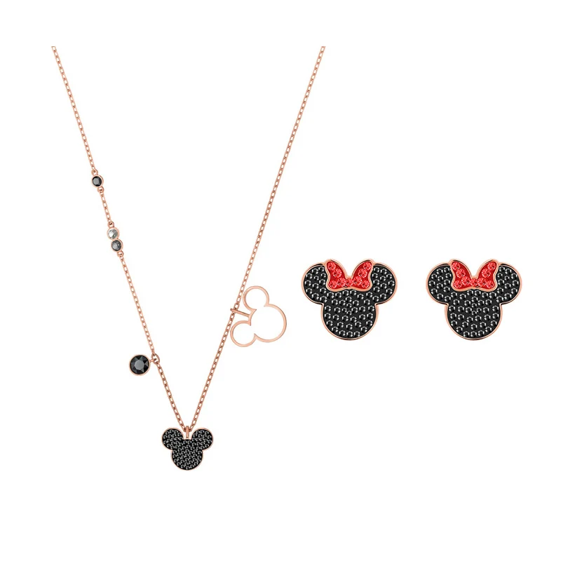 High Quality Original SWAN Cute Playful Cartoon Mouse Shape Necklace Bracelet Earrings DIY Suit Women Jewelry Gift Free Shipping