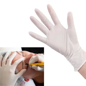 

100Pcs White Nitrile Disposable Gloves Tattoo Oil-Proof Gloves For Medical Exam Experiment Research House Cleaning Multifunction