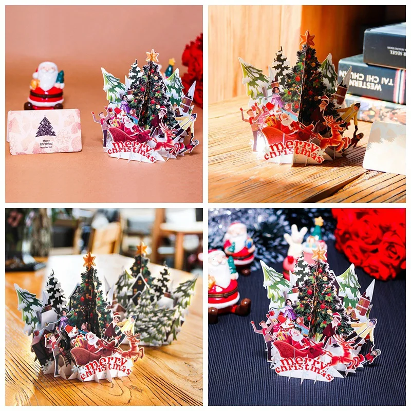  Merry Christmas Folding 3D Pop-Up Unique Holiday Invitation Card for Greeting Card Send a friend or - 4.00025E+12