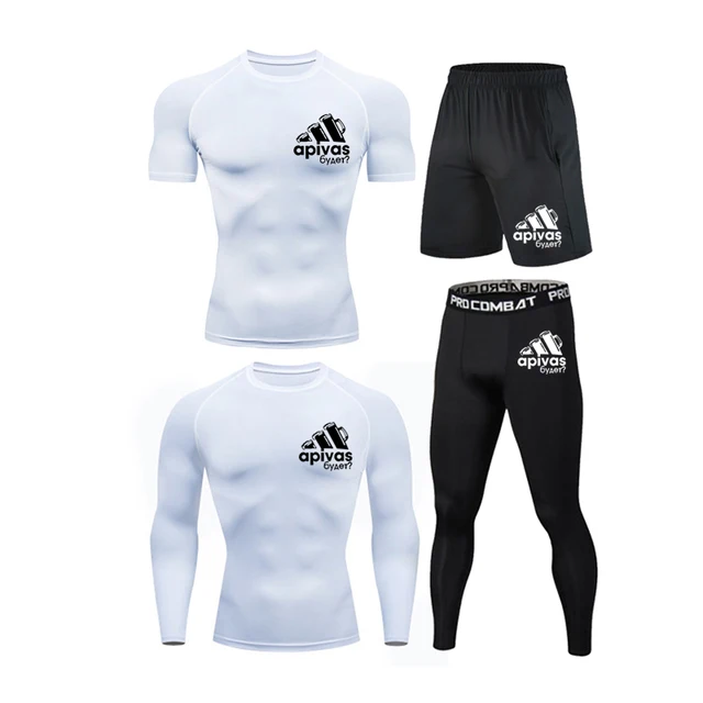 Men Jiu jitsu Rashguard MMA T-shirts Sets Bjj Muay Thai Boxing Jerseys Long Sleeve Boxeo Suit Brand 5Pcs Set Fitness Sport Suits 4Pcs Set