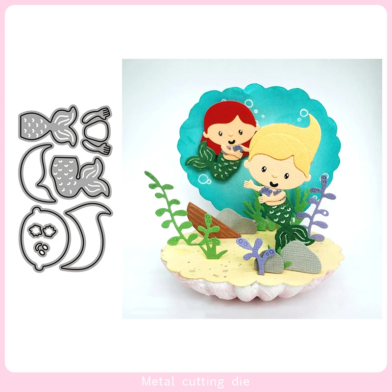 

Mermaid Set Metal Cutting Dies for DIY Scrapbooking Photo Album Decorative Embossing Paper Card Crafts Die Cut 2019