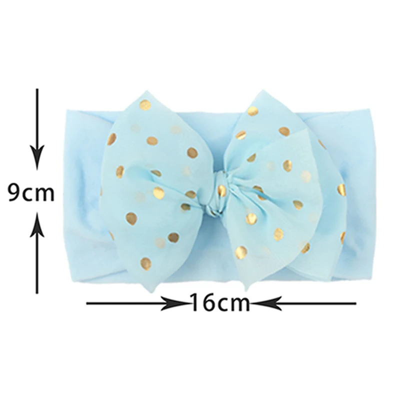 baby headband Lovely Handmade Lace Bowknot Baby Girls Elastic Hairband Fashion Golden Dots Bows Infant Nylon Headband Kid Clothing Accessories Baby Accessories luxury	