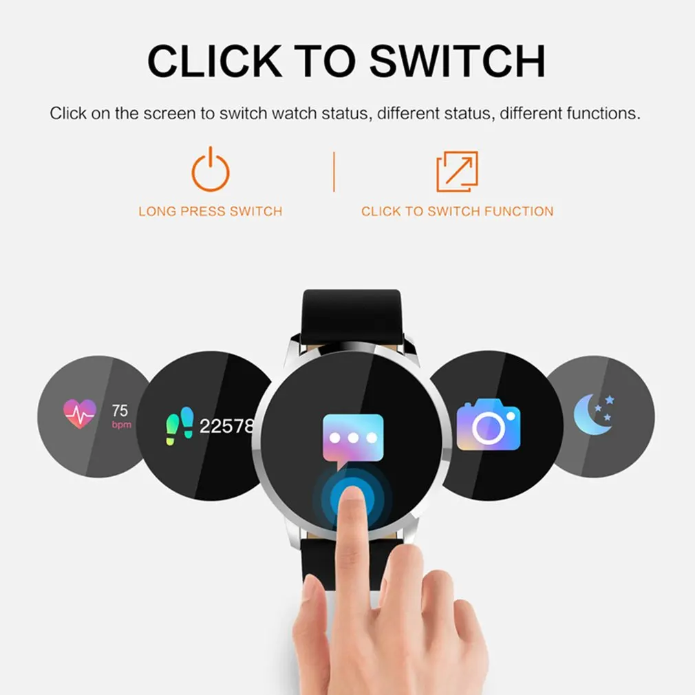 

Smart Watch Wristband 0.96 Inch Touch Screen Waterproof IP67 Heart Rate Monitoring Blood Pressure Oxygen Anti-lost Sports Watch
