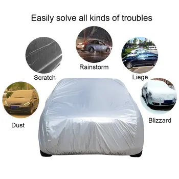 

Single-layer car cover Full Car Covers Snow Ice Dust Sun UV Shade Cover Foldable Light Silver Car Outdoor Protector Cover