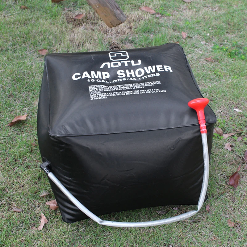 

40L Solar Outdoor Shower Portable Camping Shower Portable Shower with Pump Camelback Water Bag 40*40*27cm Pvc Bathing Bag