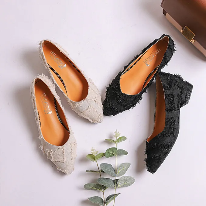 

Shoes Women's 2019 Autumn Students Versatile Spring-Style Chunky-Heel Semi-high Heeled Slip-on Fairy Ventilation Network Red Poi