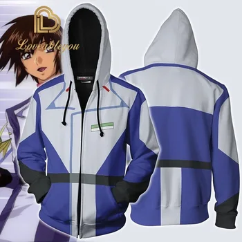 

New GUNDAM 3D Print Cosplay Costume Women Men Halloween Zipper Hoodies Top Clothing