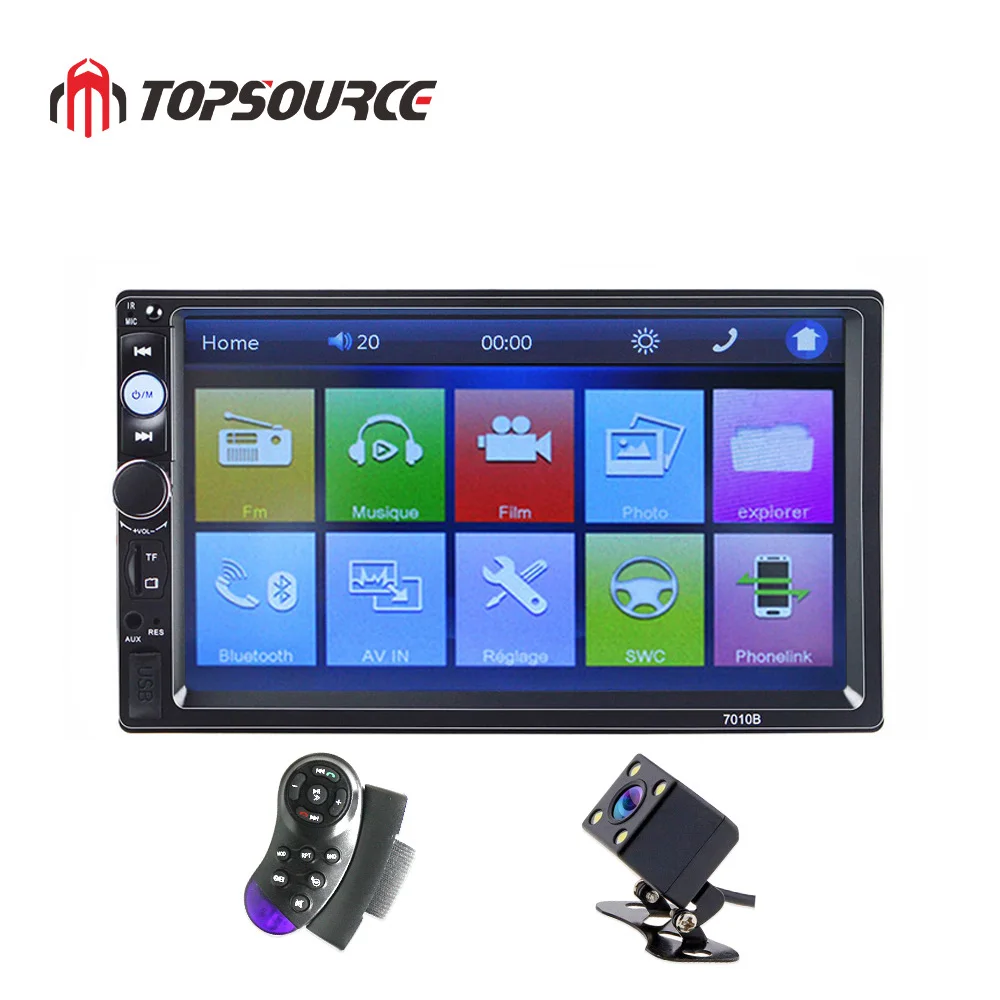Control and 4 LED TOPSOURCE 7010B General 2 Din автомагнитола MP5 7 дюймов HD сенсорный экран Аудио мультимедийный плеер Поддержка Bluetooth USB - Цвет: Control and 4 LED