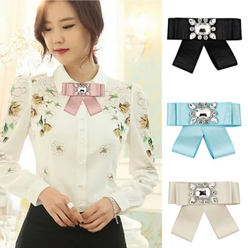 

Multi-layer bow tie brooch Fashion Unique Artificial Gemstone Girls Novelty BIG Bow Bowknot Tie Wedding Gift
