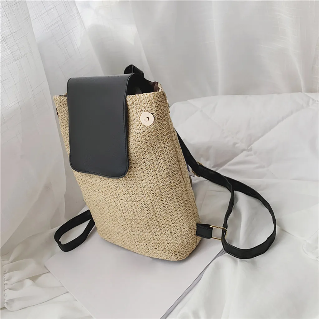 Соломенный женский рюкзак, мини-сумки на плечо, тканевый пляжный ранец для девочек, школьный рюкзак, Модный женский маленький рюкзак, рюкзак# G2