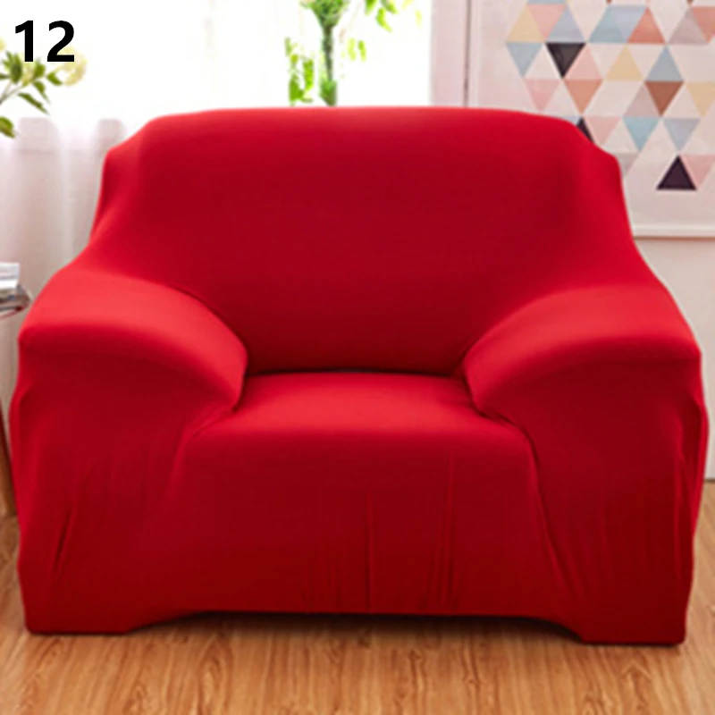 12 Сплошной цвет супер стрейч трикотажные хлопковые Чехлы для дивана Чехлы все включено чехол для дивана разной формы дивана высокого качества - Цвет: 12