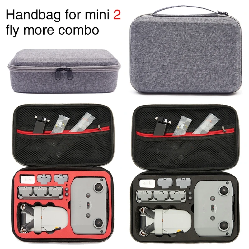 Handbag Storage Carrying Case Travel Box for Mavic Mini 2 Fly More Combo, Battery & Charger Apdater and Accessaries