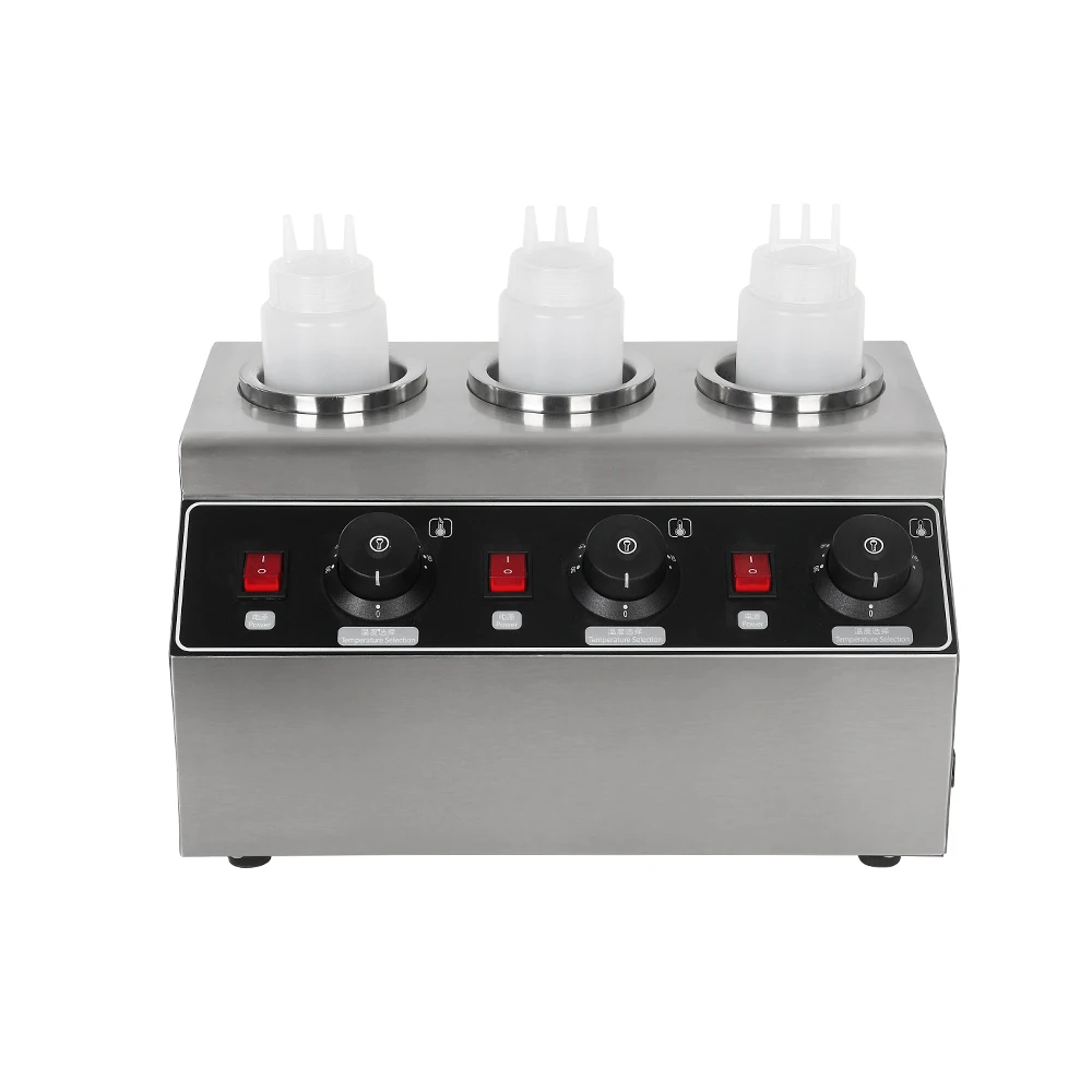 

3 bottles Sauce Warmer Melter Chocolate Jam Dispenser Squeeze Heating Water Bath Warming Baking Processor