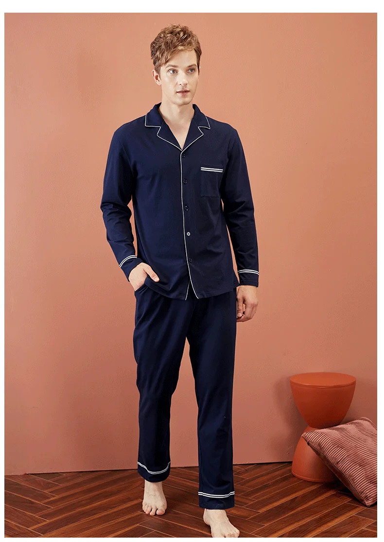 satin pajamas Men's Autumn Winter Bamboo Cotton Home Clothes Plus Size Couples Pajamas Knit Cardigan Large Size  Fleece Nightgowns Home Wear cotton pajama pants