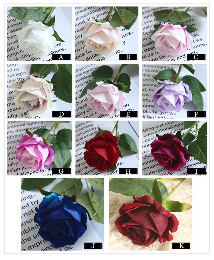 JAROWN Artificial Flannel Rose INS Simulation Flower Home Decoration Festival Wedding Flower Wall DIY Plant Wall Fake Flower (17)