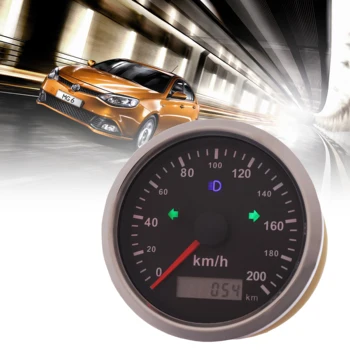 

125km/h 85mm GPS Speedometer 200km/h For Car Boat Truck 12V 24V With Over Speed Buzzer Alarm Turning Light and GPS Antenna