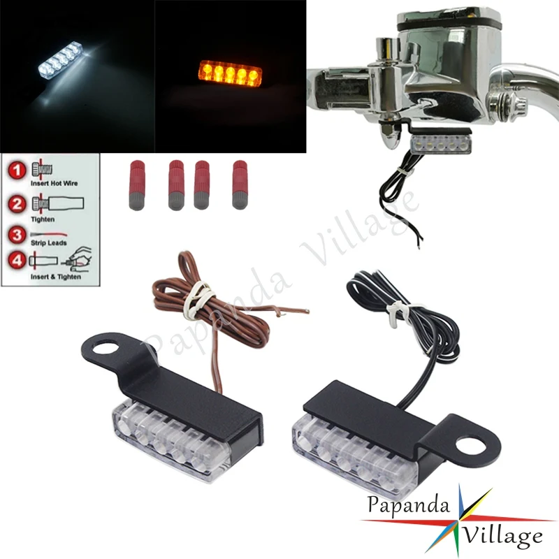 

Universal Motorbike Mini LED Turn Signal Blinker Light 2pcs Cruiser LED Flasher Indicator for Cafe Racer Honda Bobber