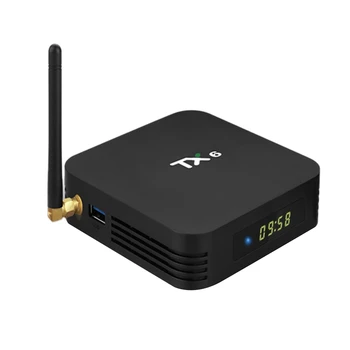 

TX6 Android 9.0 TV Box 4+64G Wifi Quad Core 2.4G/5G Dual WiFi USB 3.0 BT 4.1 4K Set Top Box TX6 Media Box(US Plug)