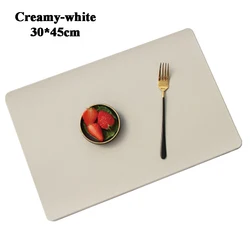 Enhanced PU Leather Heat - Resistant Washable Placemats in Red and Black for Dining and Kitchen Tables (Placemat E)