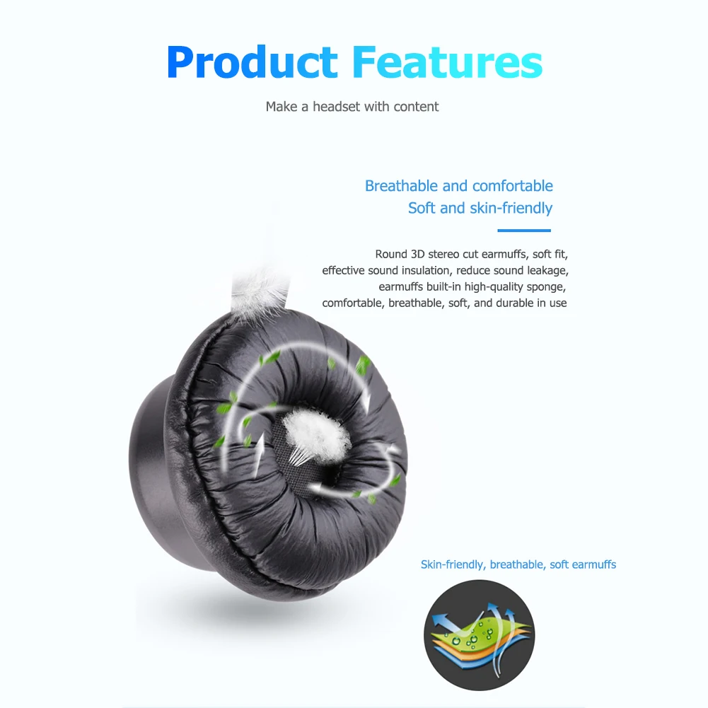 Center Office MIC Headset Chatting Gaming Podcast Recording VT200 USB Wired Headphone for Online Conference Call