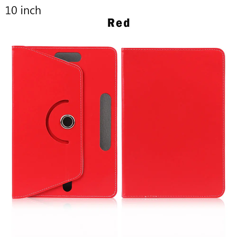 360 Degree Rotating Universal Tablet Case PU Leather Cover For Samsung Galaxy Tab 7 8 9 10.1 inch Android Tablet PC - Цвет: 10 inch red