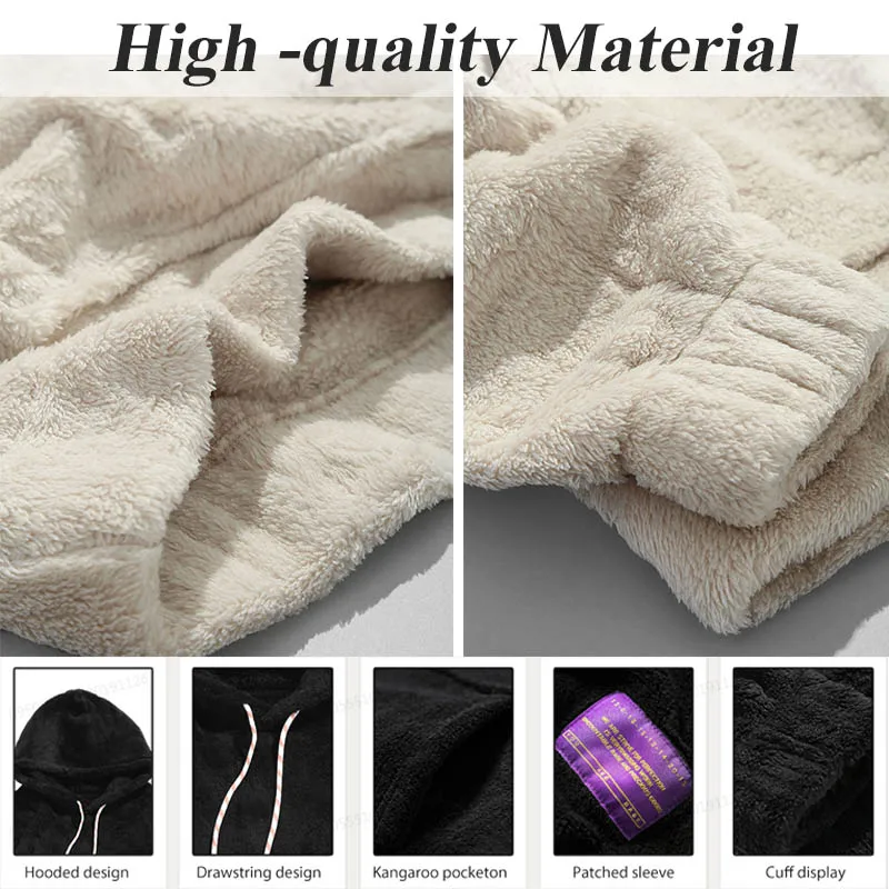 Goede Zaful Winter Vrouwen Hoodies Coat Solid Pouch Pocket Pluizige Mannen Trui Pouch Pocket Streetwear Hoodie Mannelijke Hooded Sweatshirt Top