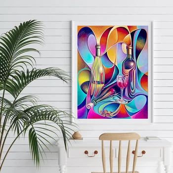 

5D DIY Full Drill Diamond Painting Wine Glass Embroidery Mosaic Kit Handicrafts Home Decoration Embroidery Pattern