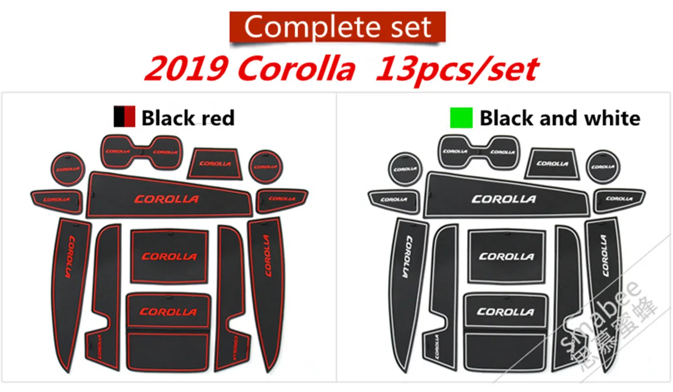 Для Toyota Corolla слот-коврик для двери коврик 3D резиновый коврик интерьерные подставки под стакан Groove коврик Lnterior Противоскользящий автомобильный Стайлинг