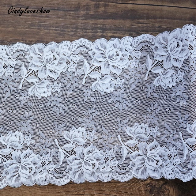2 Yards Stretch White Ribbon Lace Trim for Sewing/Crafts/Lingerie/1 Wide