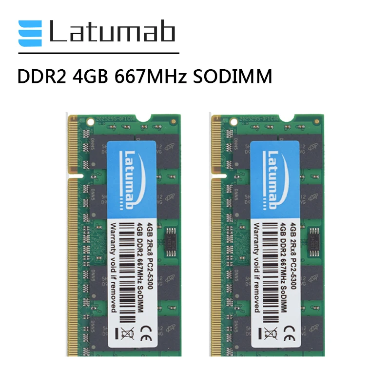 Latumab DDR2 RAM 4GB 8GB 16GB 667mhz SODIMM память PC2 5300 ноутбука 200 Pins 1 8 V модуль памяти