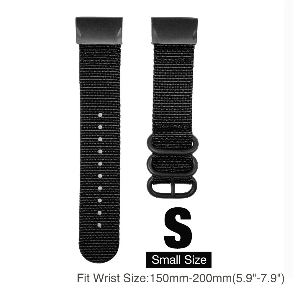 Black-S Fenix 6X браслет из нержавеющей стали Металл Quick Fit 26 мм/22 мм NATO нейлоновый ремешок для часов Ремешок для Garmin Fenix 5/6X/Fenix 5X/Fenix 3 - Цвет: Black-S