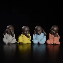 Украшения для домашнего питомца, креативный большой 4 не маленький монах, игрушка для чая, керамические изделия для дома, машины, цветные украшения для песка