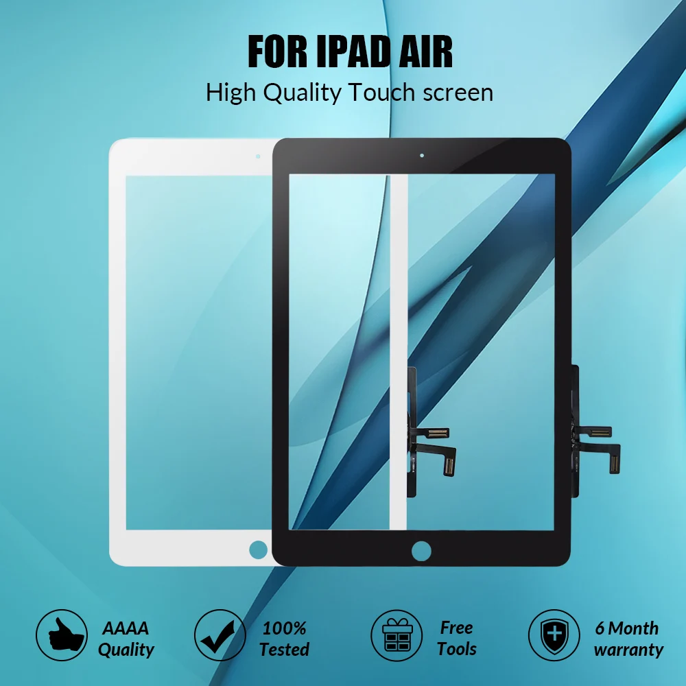 New For iPad Air 1 iPad 5 LCD Outer Touch Screen Digitizer Front Sensor Glass Display Panel Replacement A1474 A1475 A1476